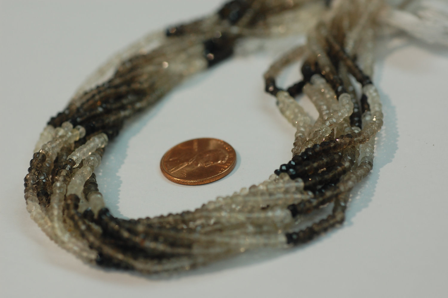 Smokey Rondelle Faceted