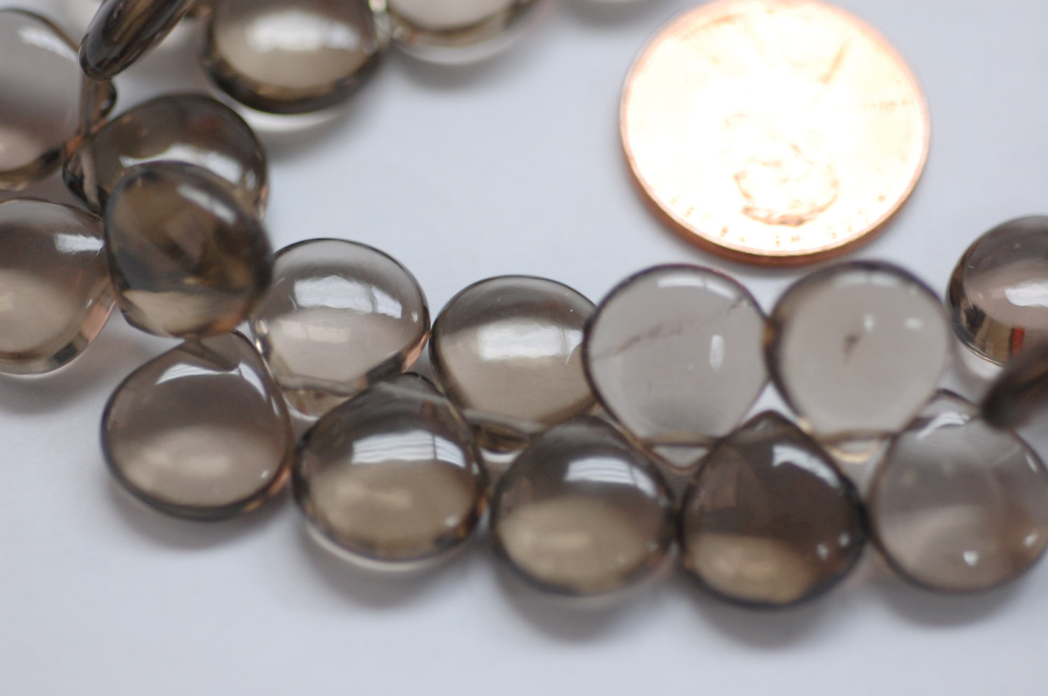 Smokey Smooth Heart Faceted