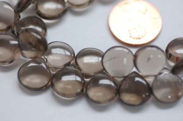 Smokey Smooth Heart Faceted