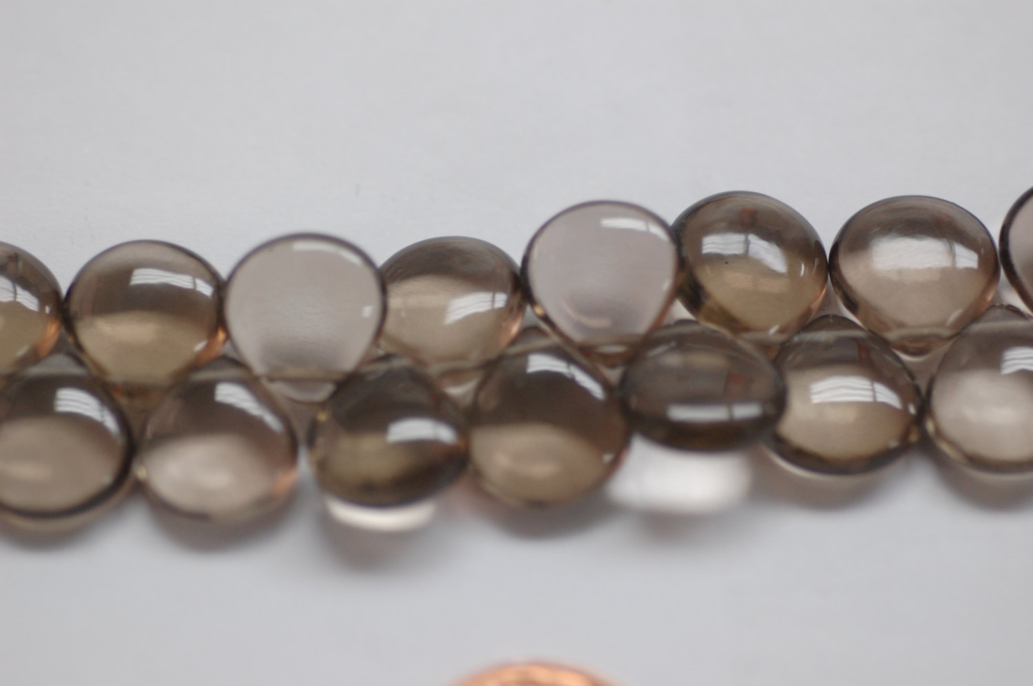 Smokey Smooth Heart Faceted