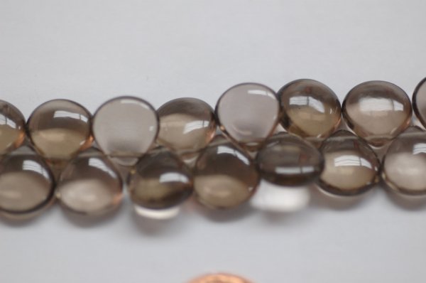 Smokey Smooth Heart Faceted