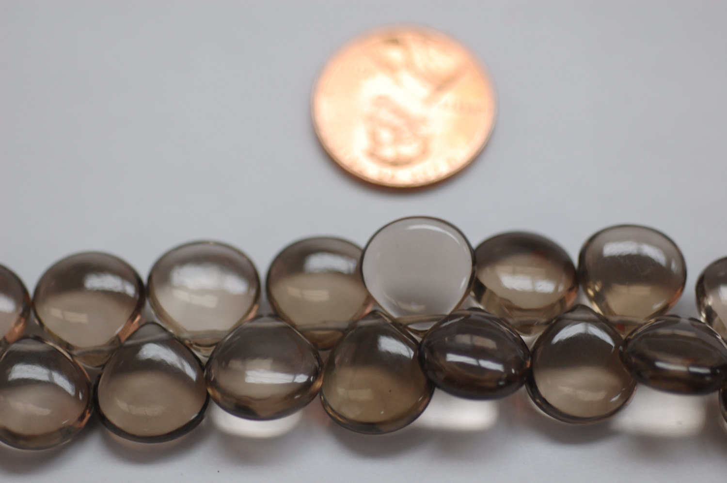 Smokey Smooth Heart Faceted