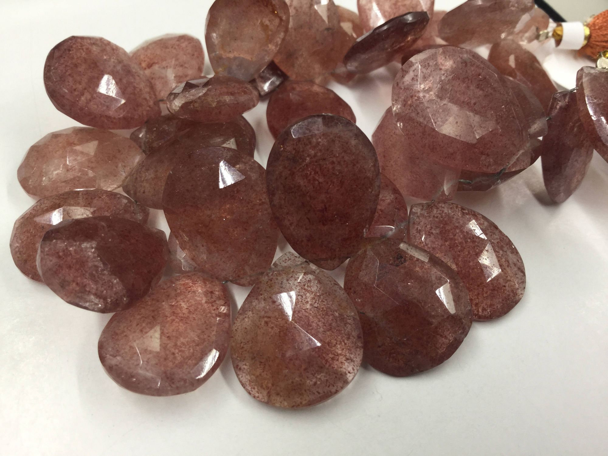 Strawberry Quartz Pears Faceted
