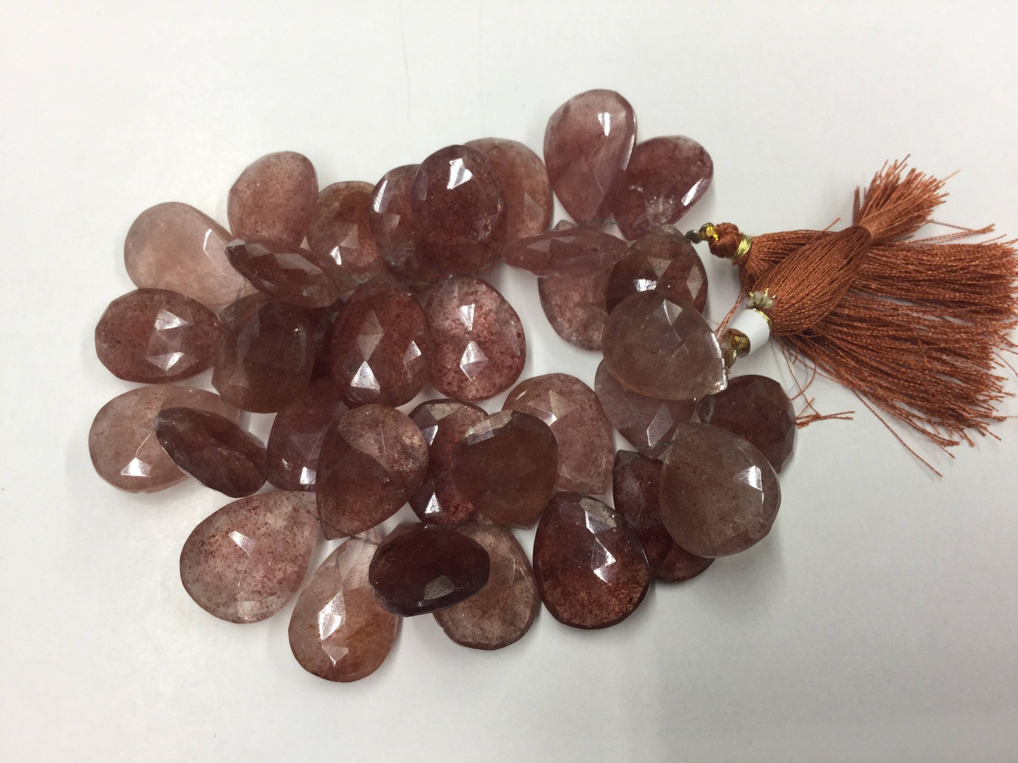 Strawberry Quartz Pears Faceted