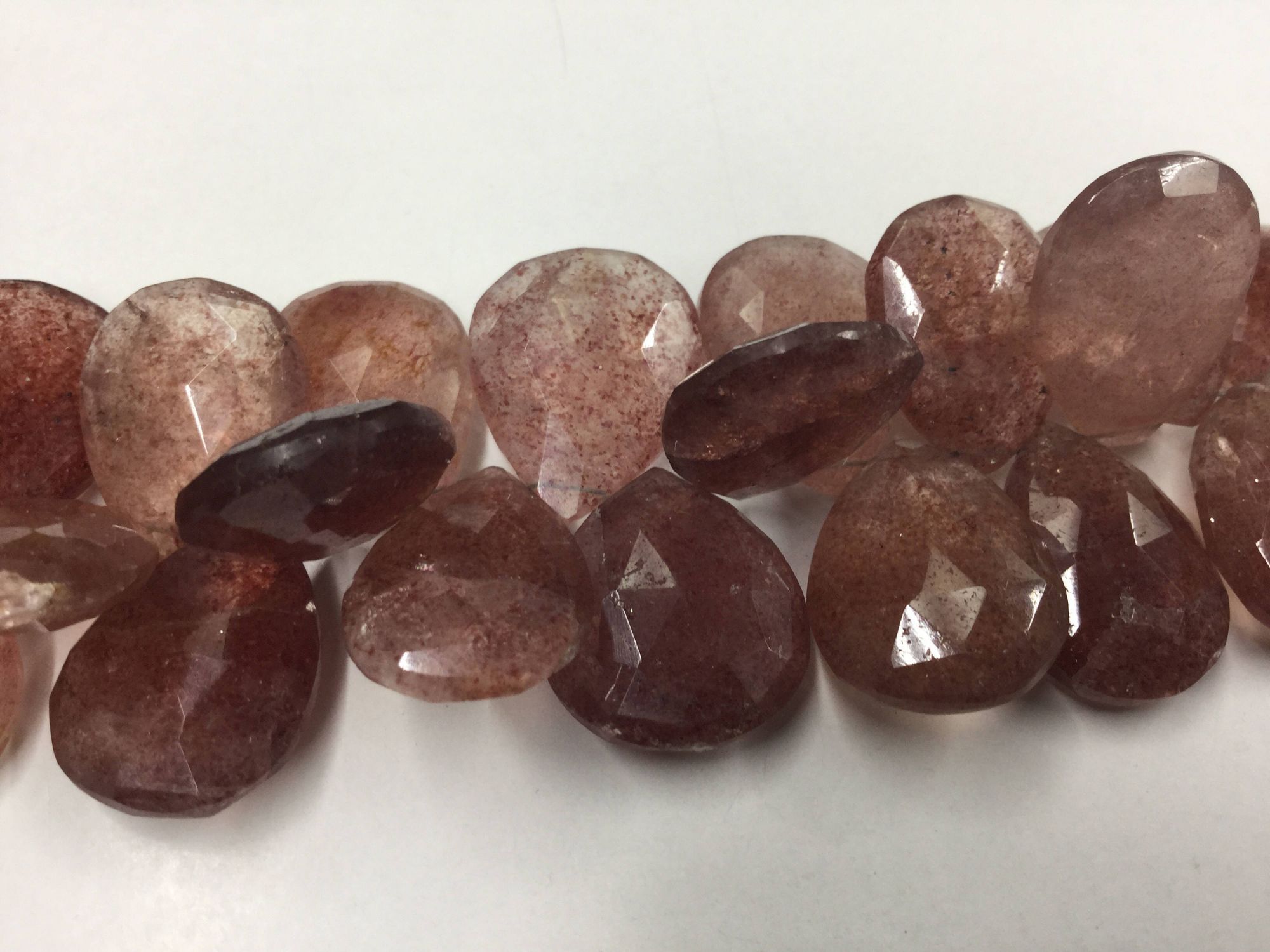 Strawberry Quartz Pears Faceted