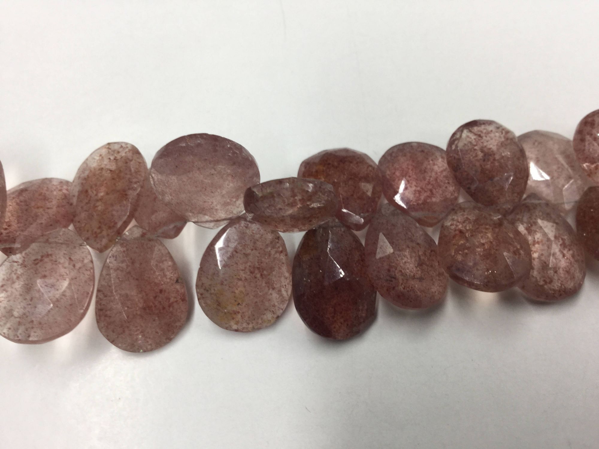 Strawberry Quartz Pears Faceted