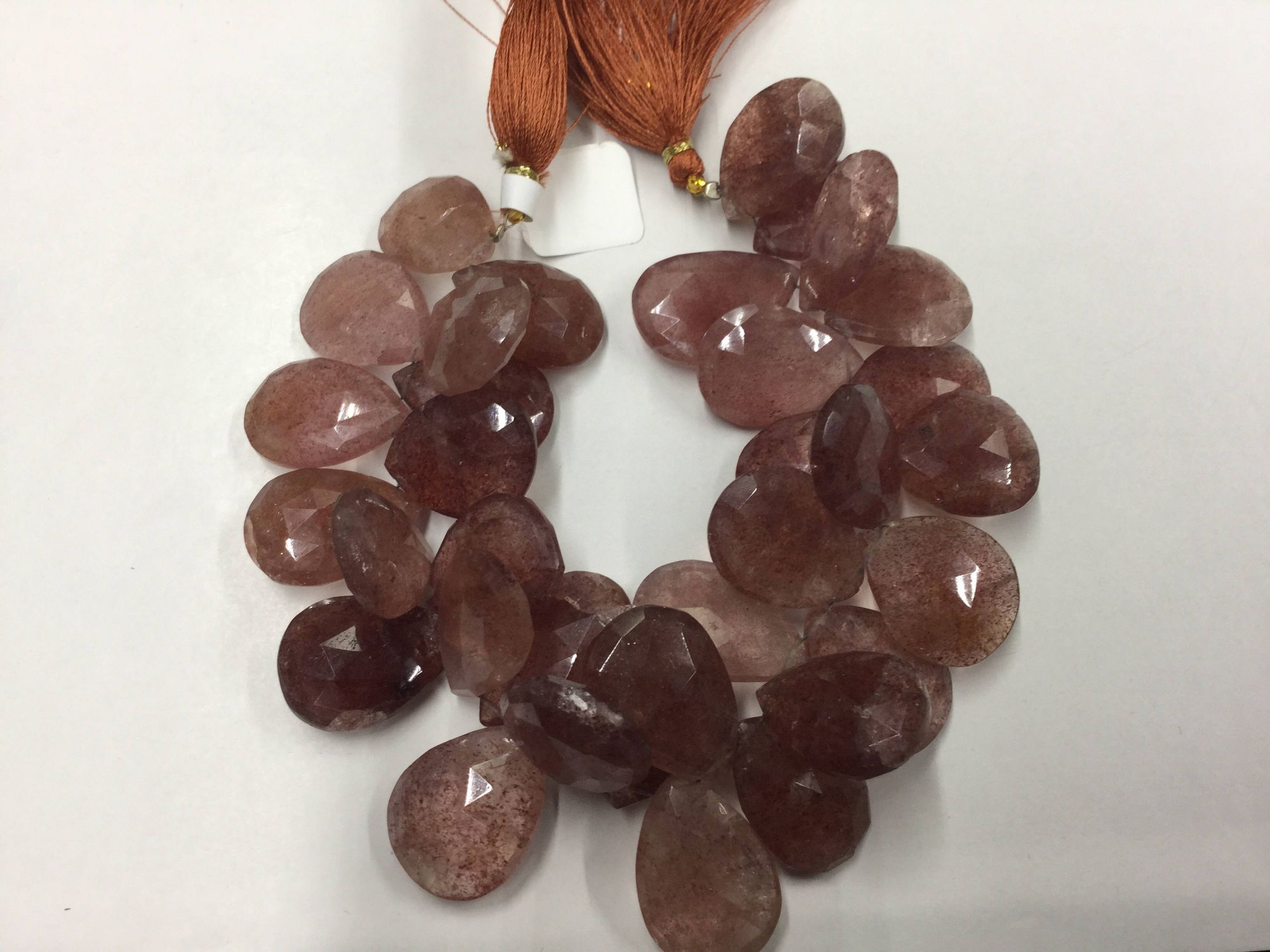Strawberry Quartz Pears Faceted