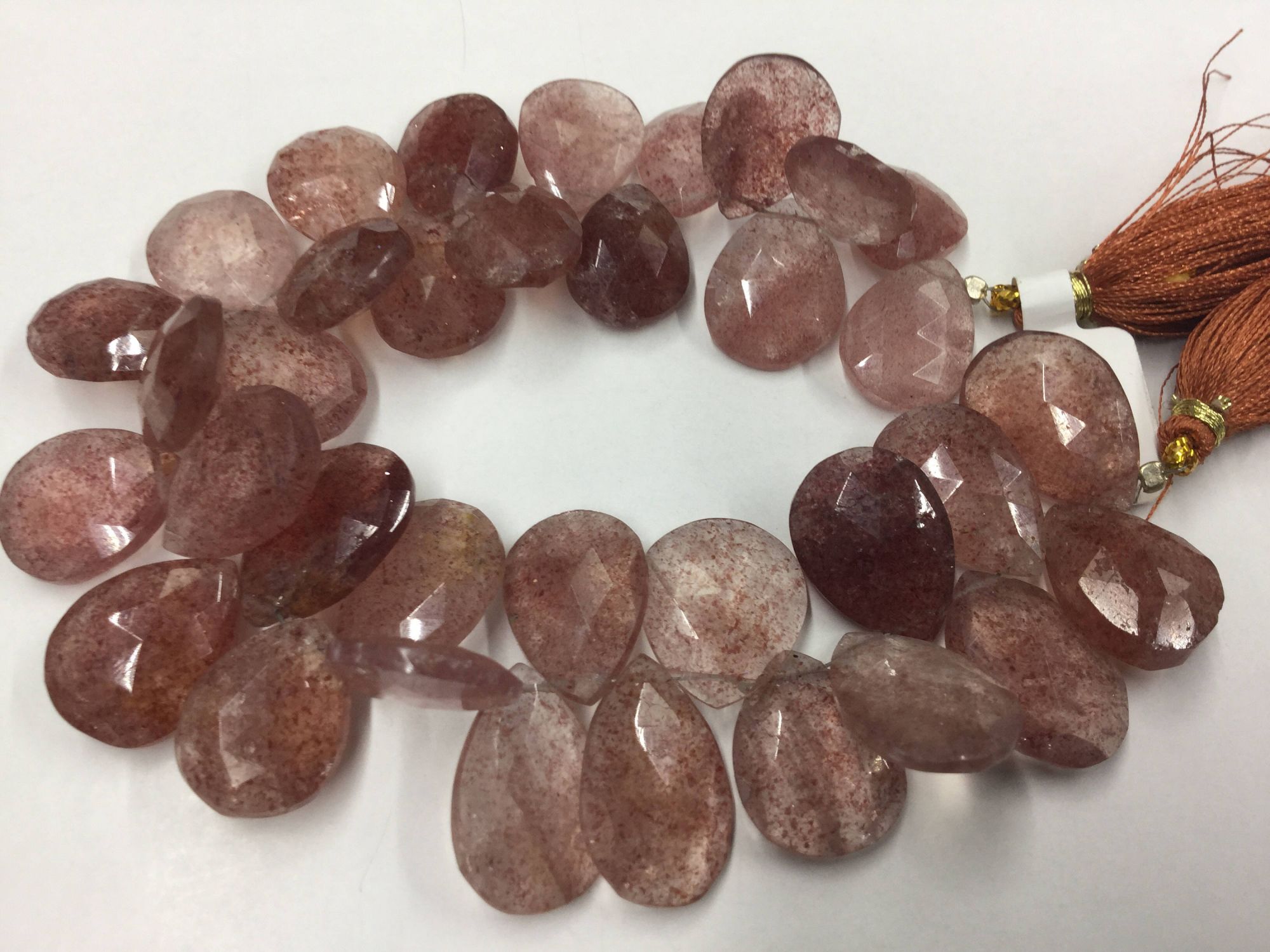 Strawberry Quartz Pears Faceted