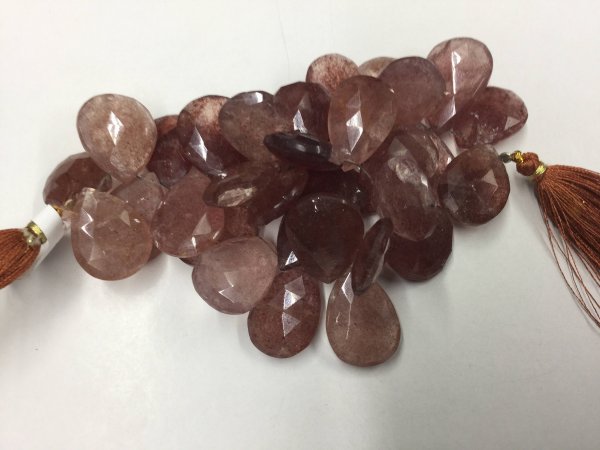 Strawberry Quartz Pears Faceted