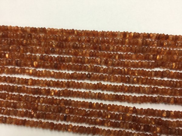 Sunstone Rondelles Faceted