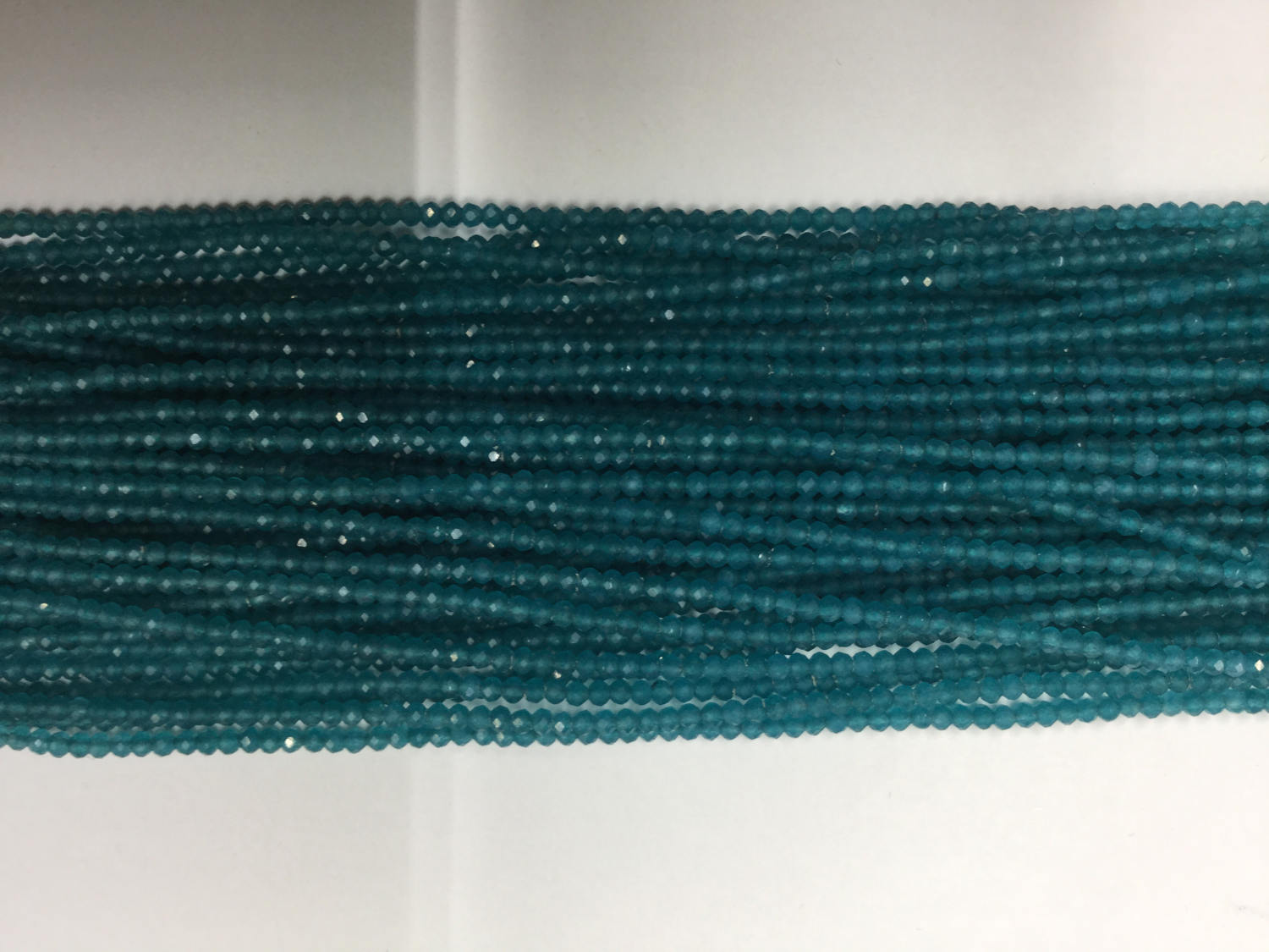 Teal Blue Onyx Rondelles Faceted