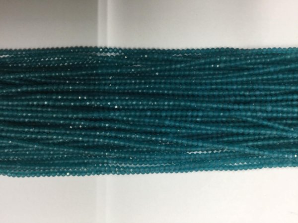 Teal Blue Onyx Rondelles Faceted