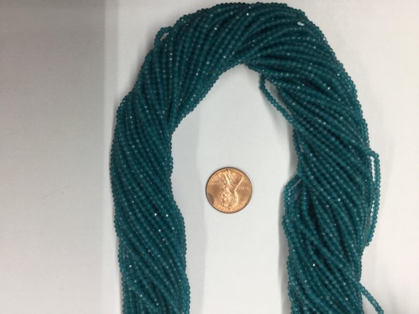 Teal Blue Onyx Rondelles Faceted