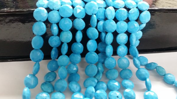 Turquoise Coins Faceted