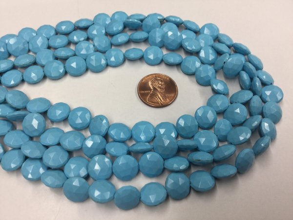 Turquoise Coin Faceted