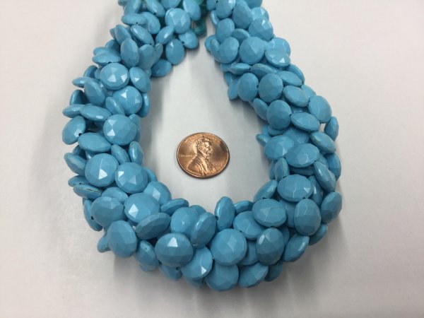 Turquoise Coin Faceted