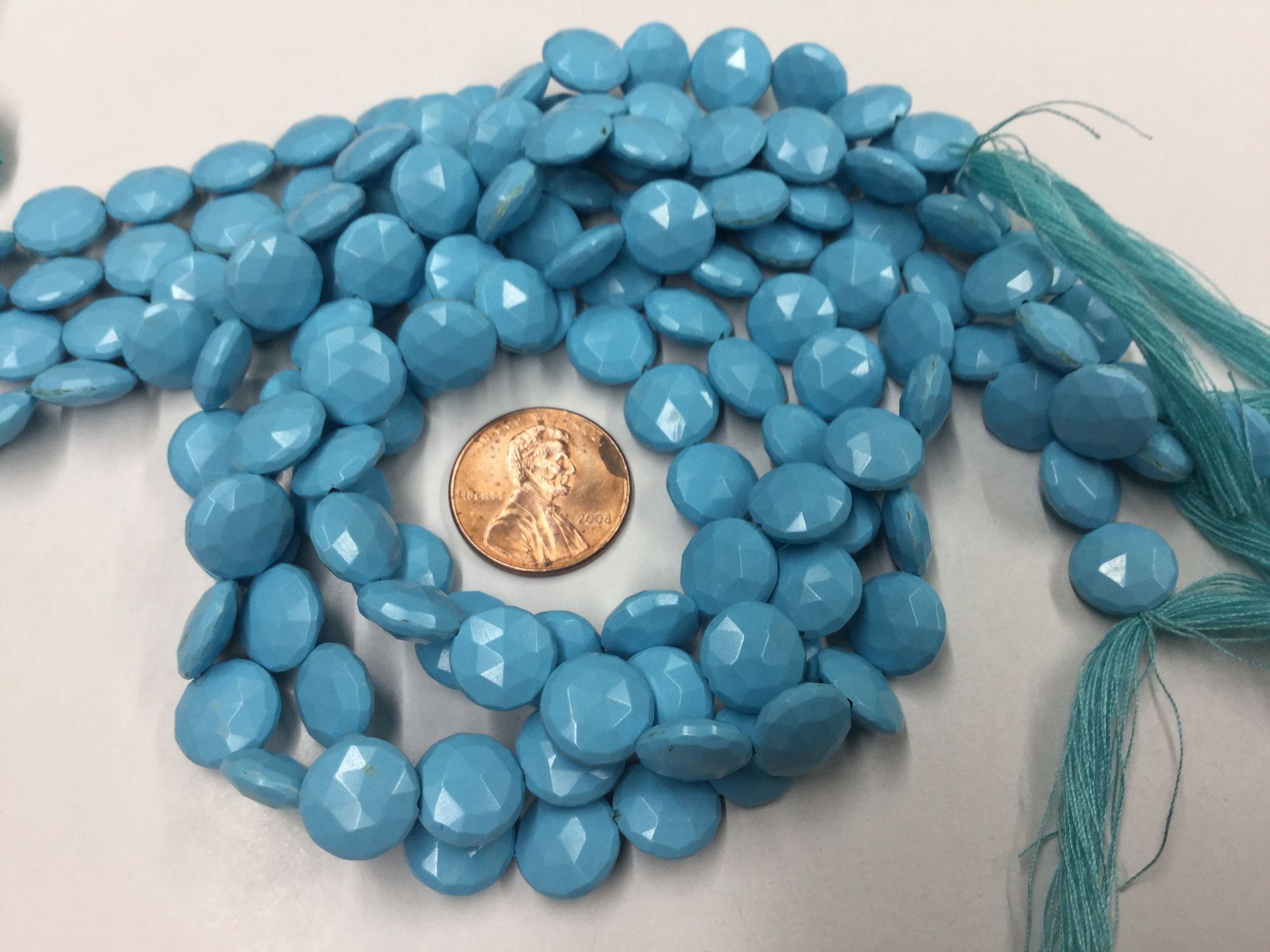 Turquoise Coin Faceted