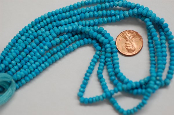 Turquoise Rondelle Faceted