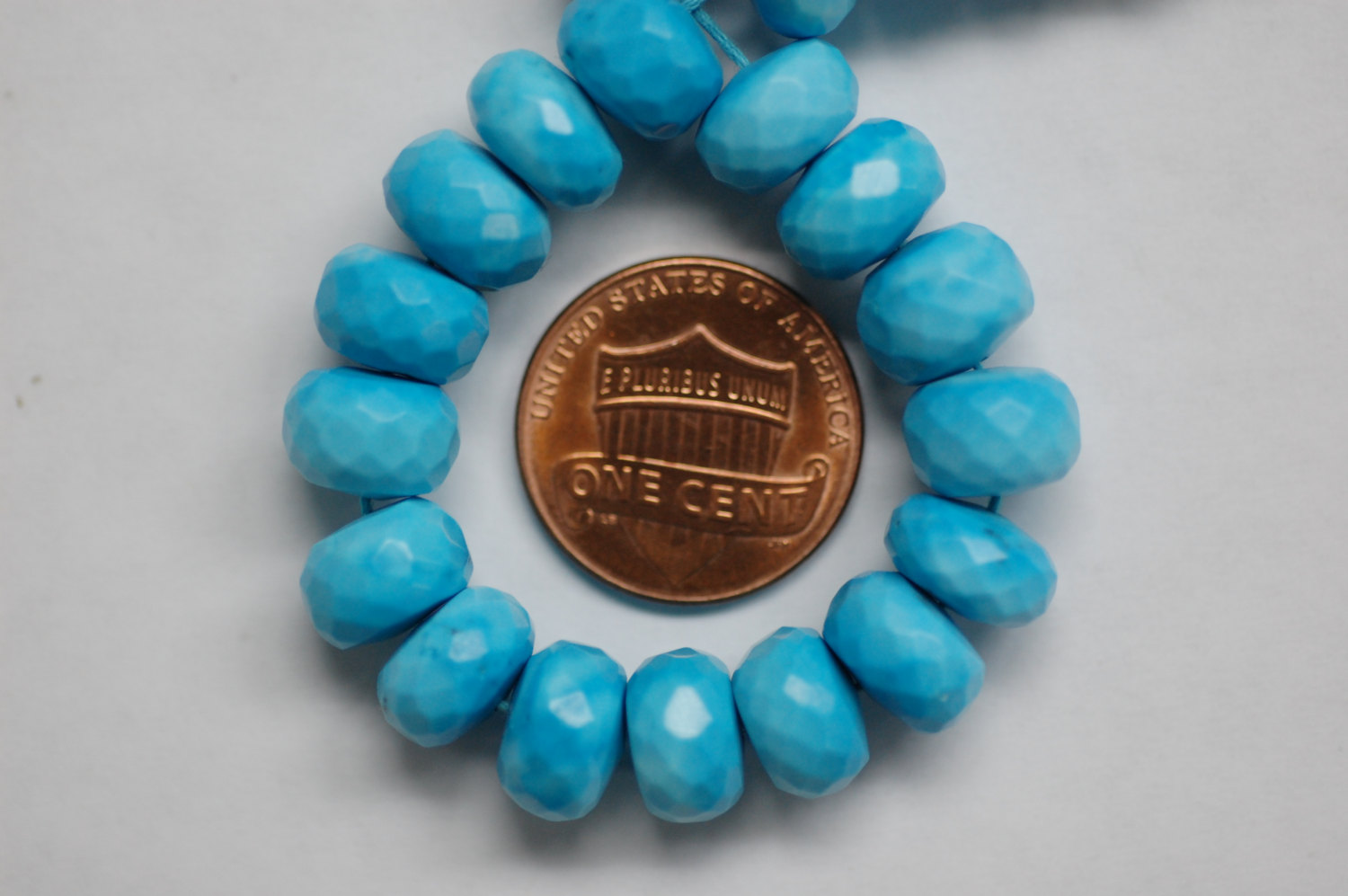 Turquoise Rondelle Faceted