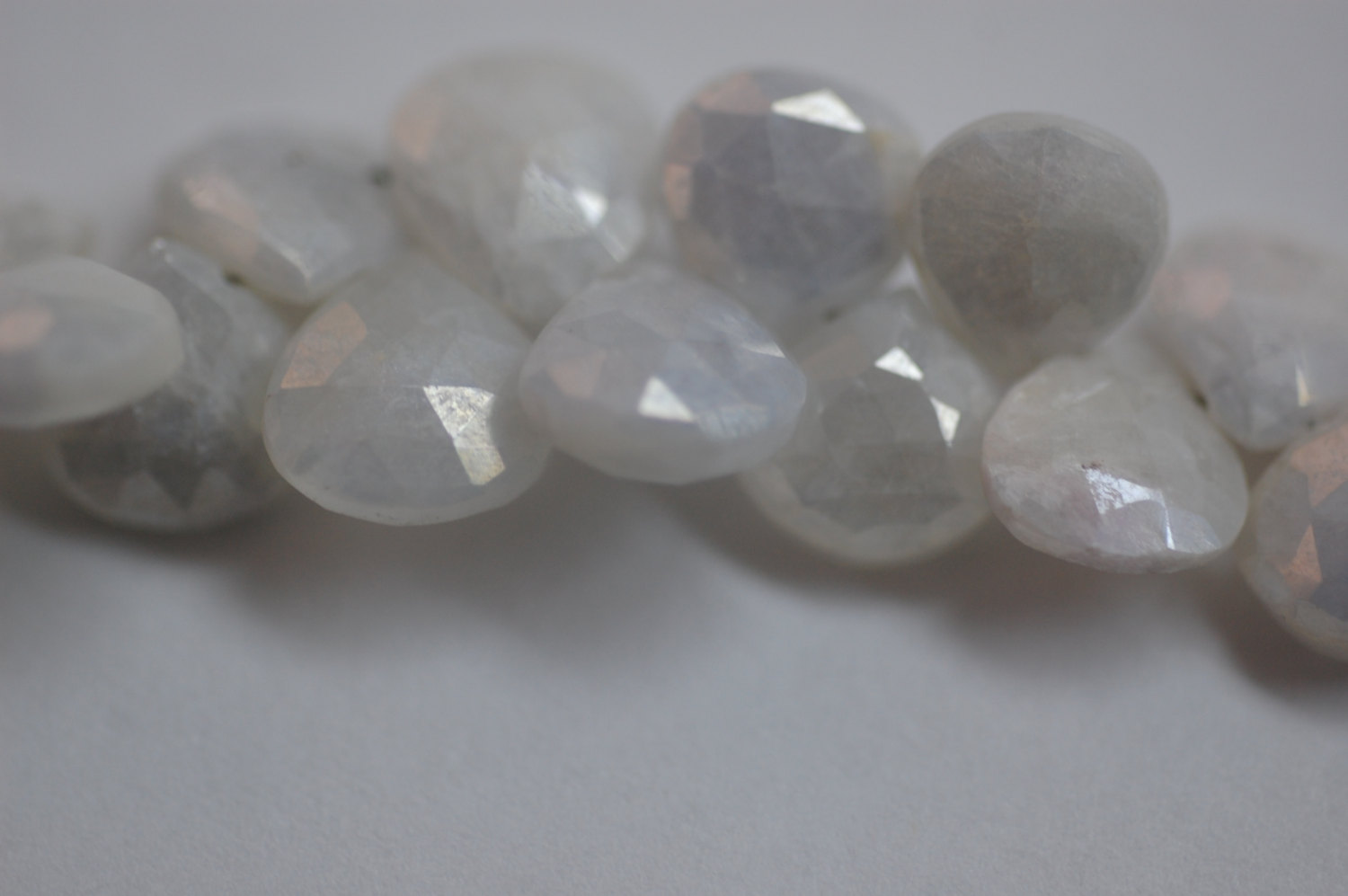 White Mystic Corundum Heart Faceted (Platinum Polished)