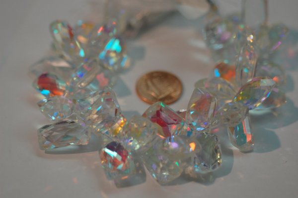 White Mystic Funky Cut Quartz faceted
