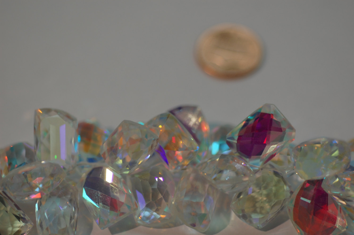 White Mystic Funky Cut Quartz faceted