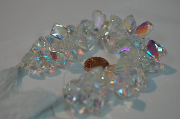 White Mystic Funky Cut Quartz faceted
