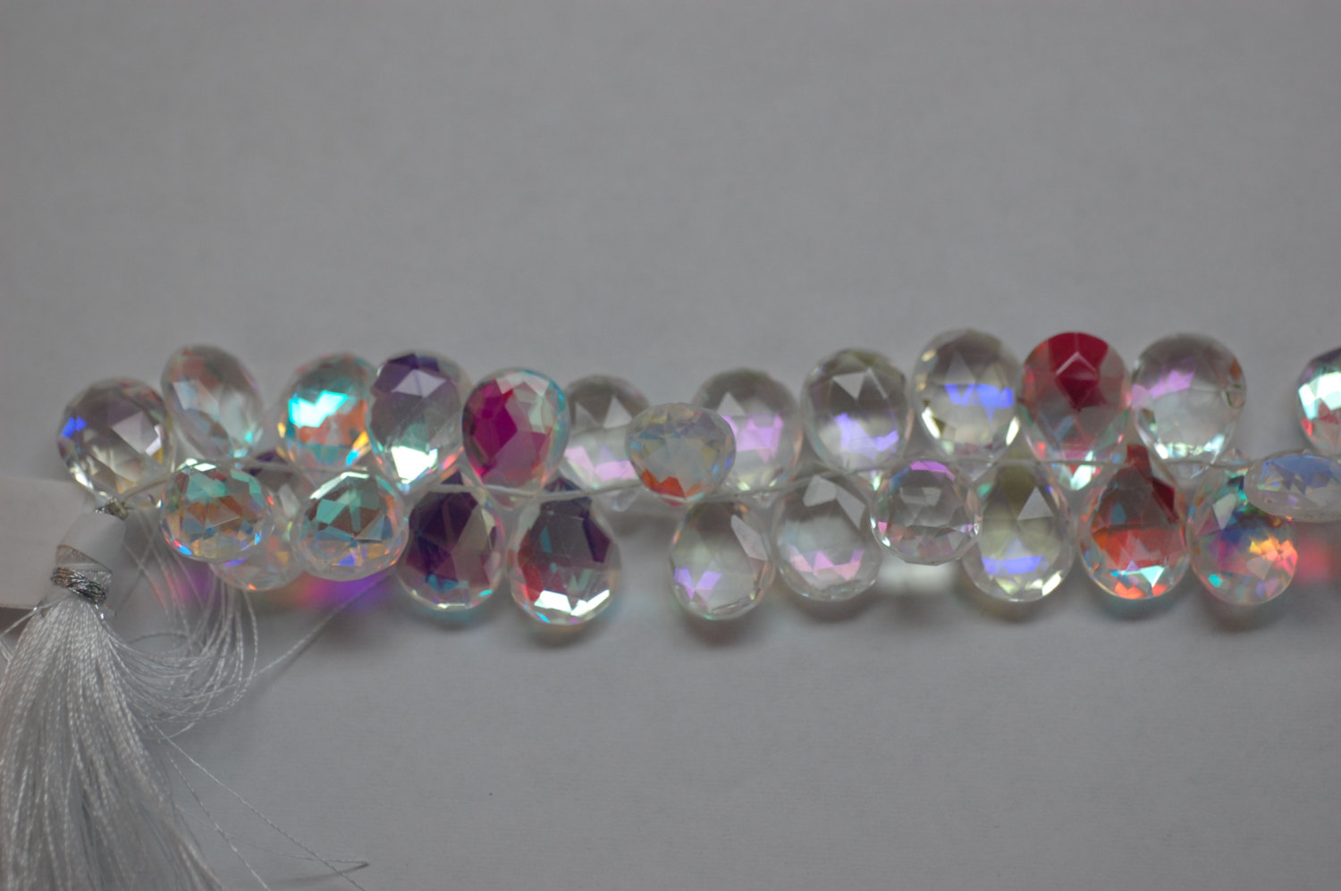 White Mystic Quartz Pears Faceted