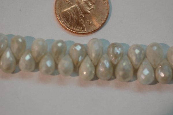 White Sliverrite Drops Faceted (Platinum Polished)