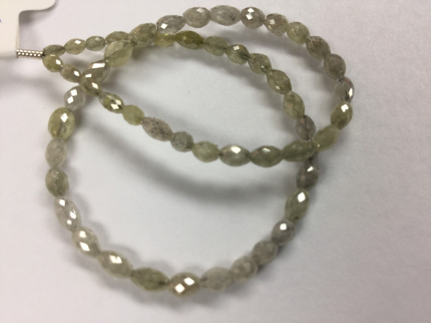 White/Yellow Diamond Rounded Ovals Faceted