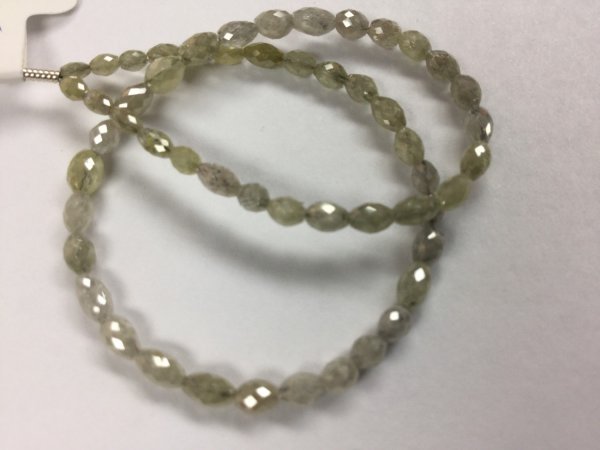 White/Yellow Diamond Rounded Ovals Faceted