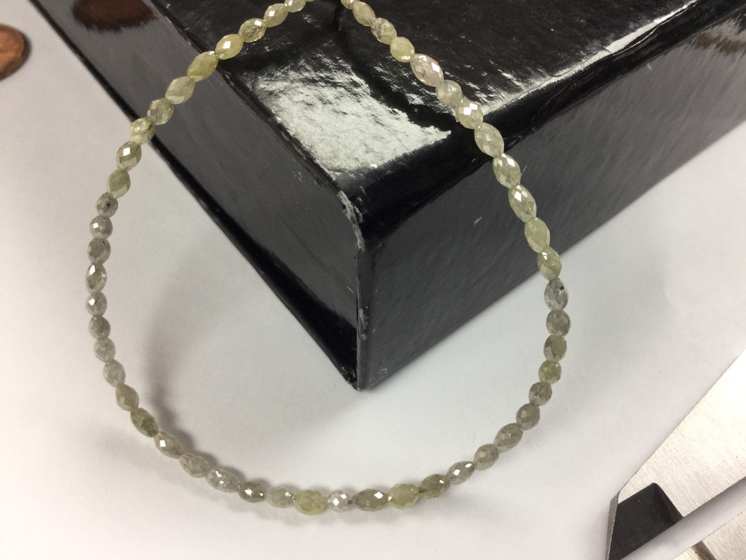 White/Yellow Diamond Rounded Ovals Faceted