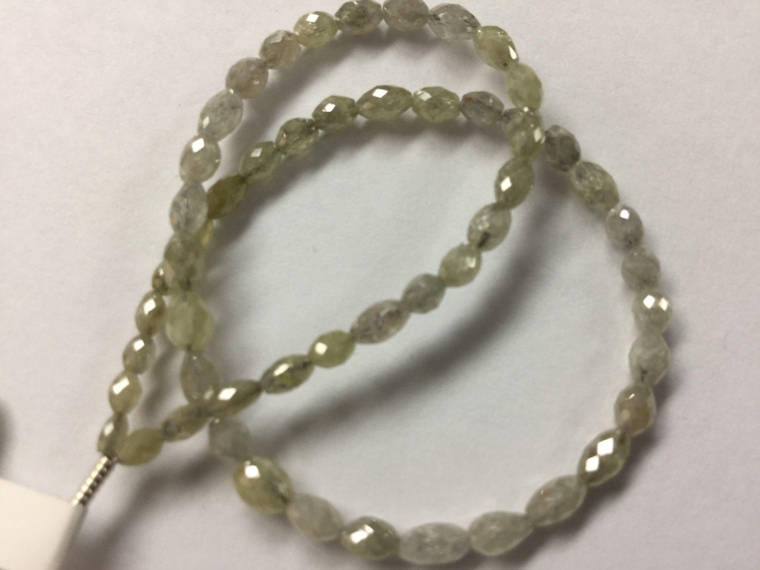 White/Yellow Diamond Rounded Ovals Faceted