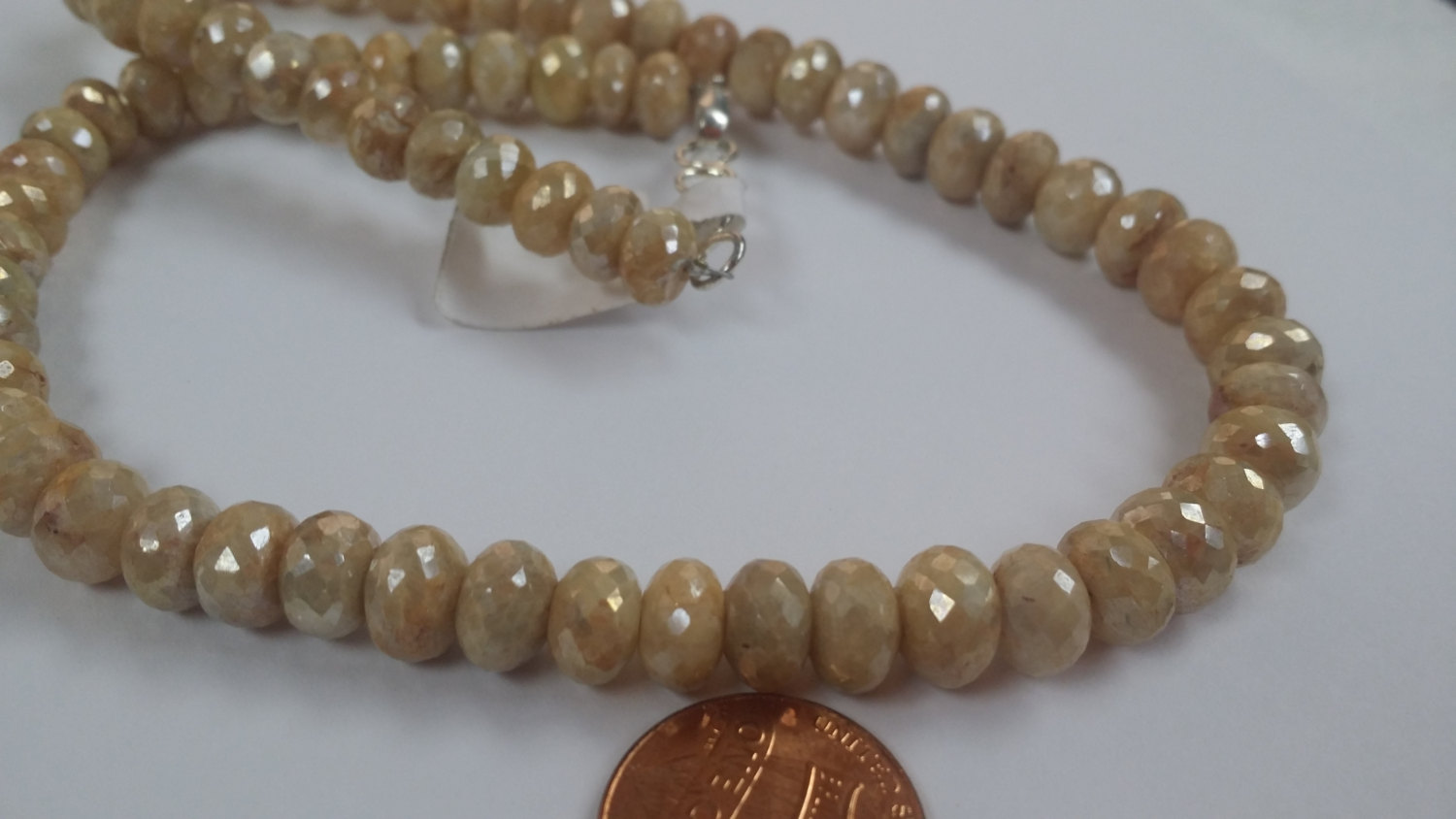 Wood Color Silverite Rondelles