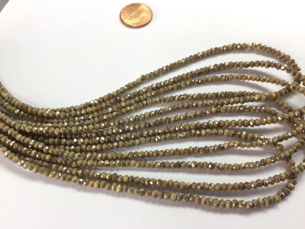 Wooden Silverlite Rondelles Faceted