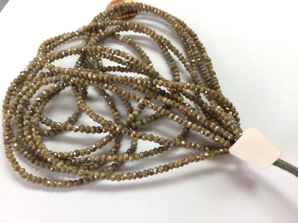 Wooden Silverlite Rondelles Faceted