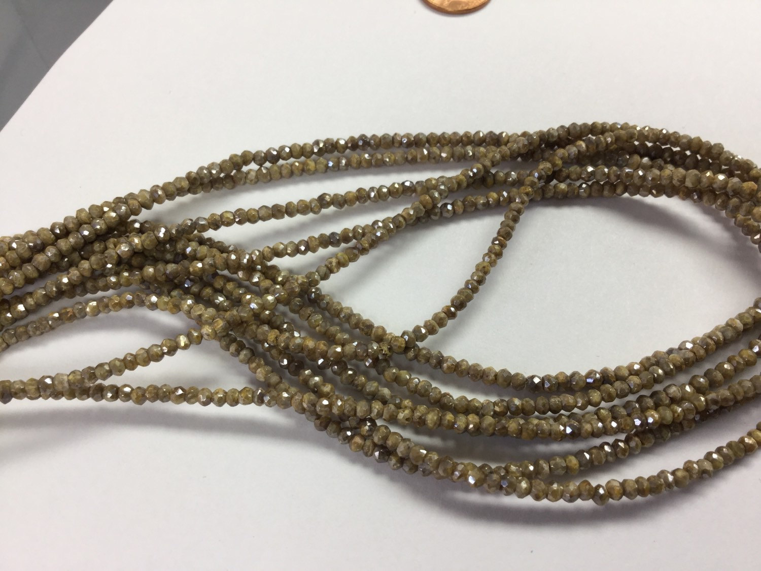 Wooden Silverlite Rondelles Faceted