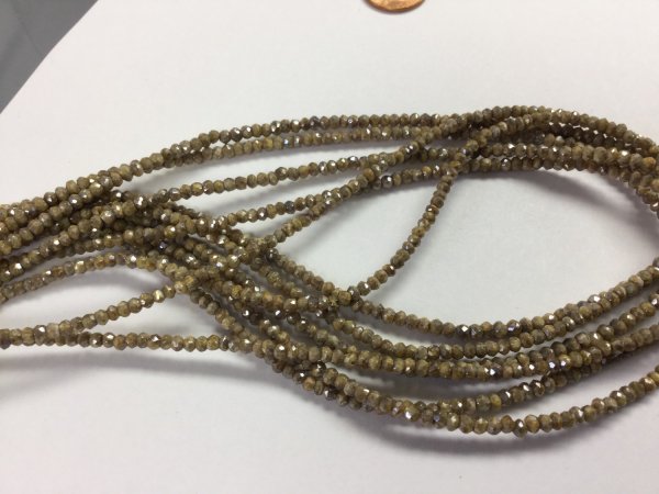 Wooden Silverlite Rondelles Faceted