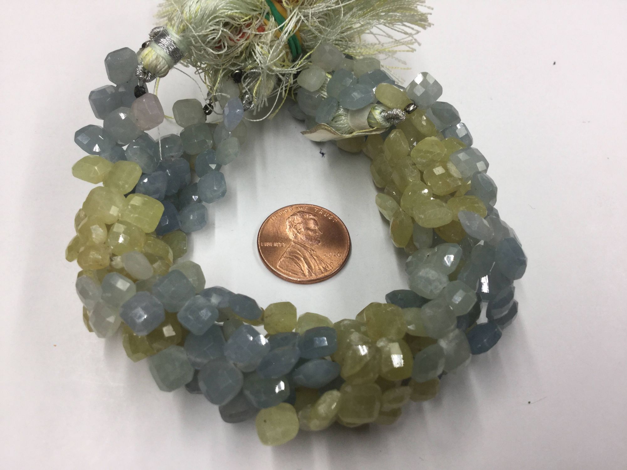 Yellow Blue Sapphire Cushions Faceted