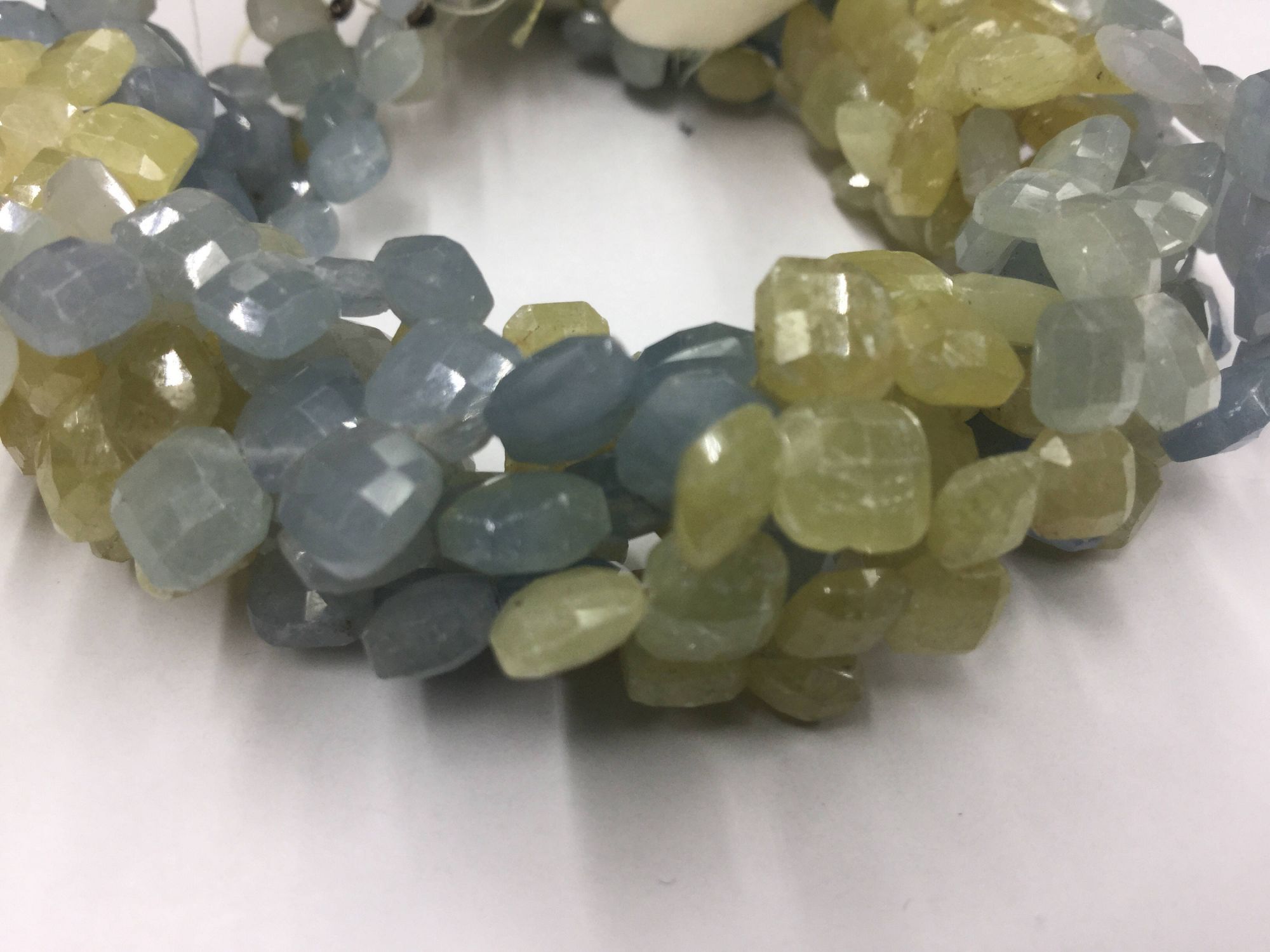 Yellow Blue Sapphire Cushions Faceted