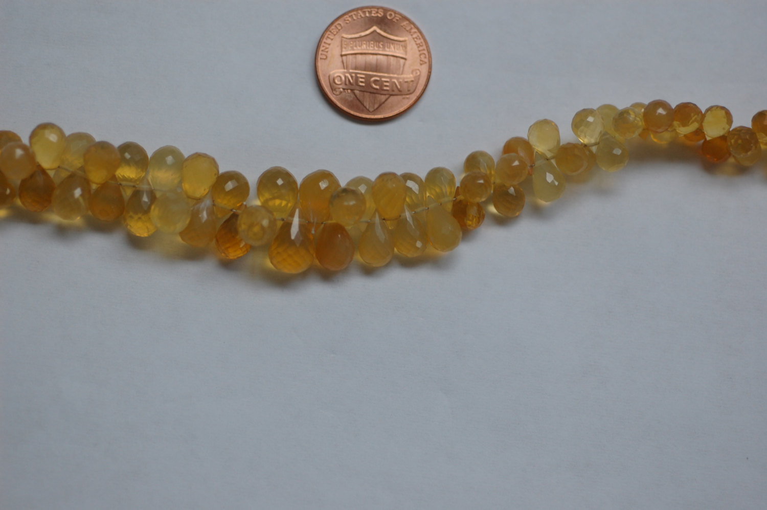 Yellow Chalcedony Drops Faceted