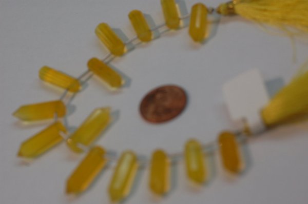 Yellow Chalcedony Pencil Cut Faceted