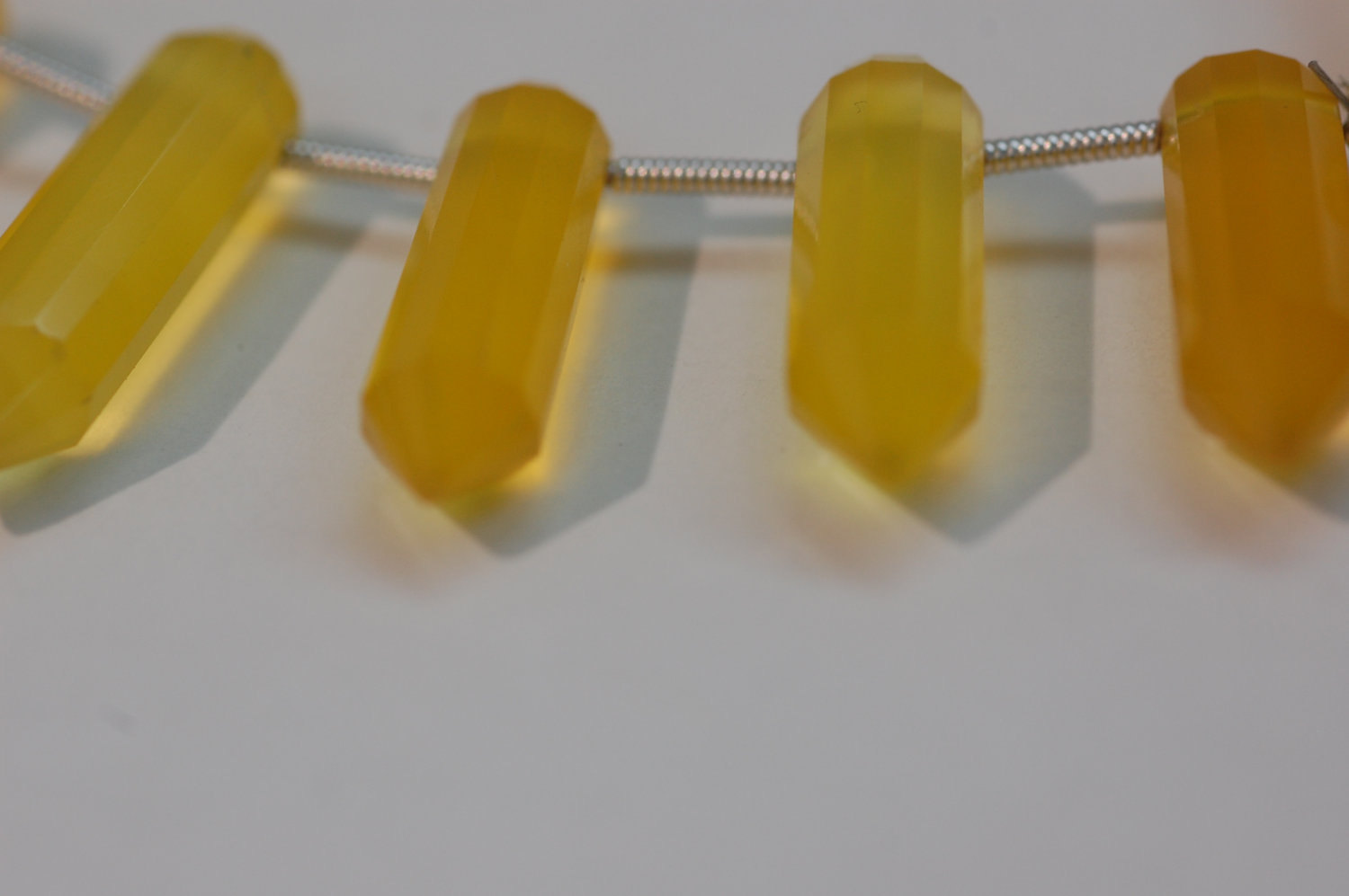 Yellow Chalcedony Pencil Cut Faceted
