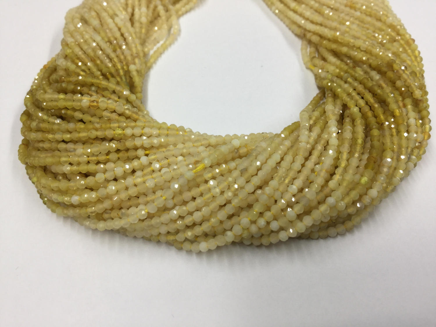 Yellow Golden Chalcedony Rondelles Faceted