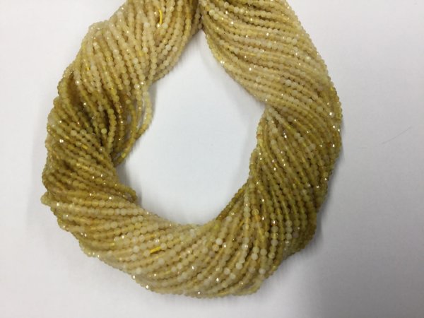Yellow Golden Chalcedony Rondelles Faceted