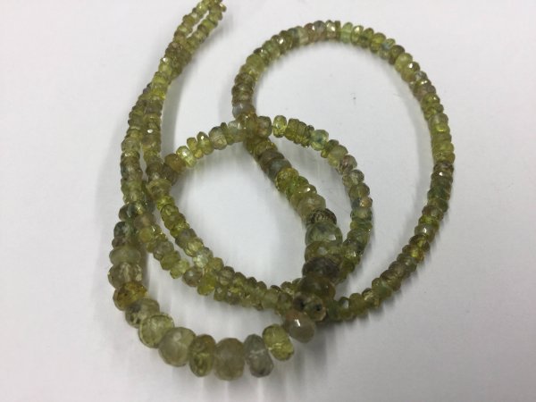 Yellowish Green Sapphire Rondelles Faceted