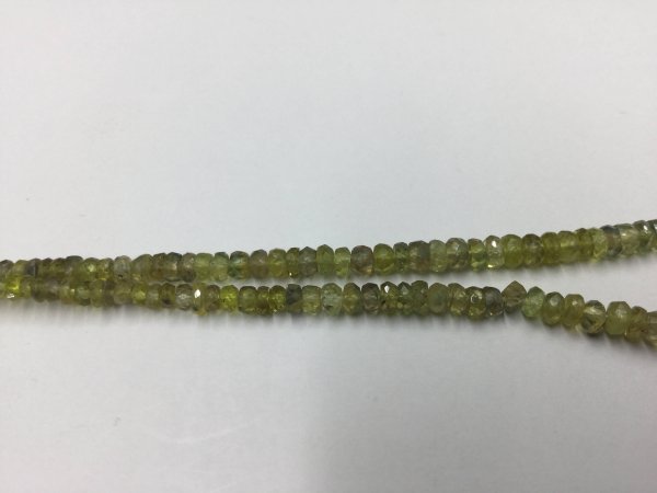 Yellowish Green Sapphire Rondelles Faceted