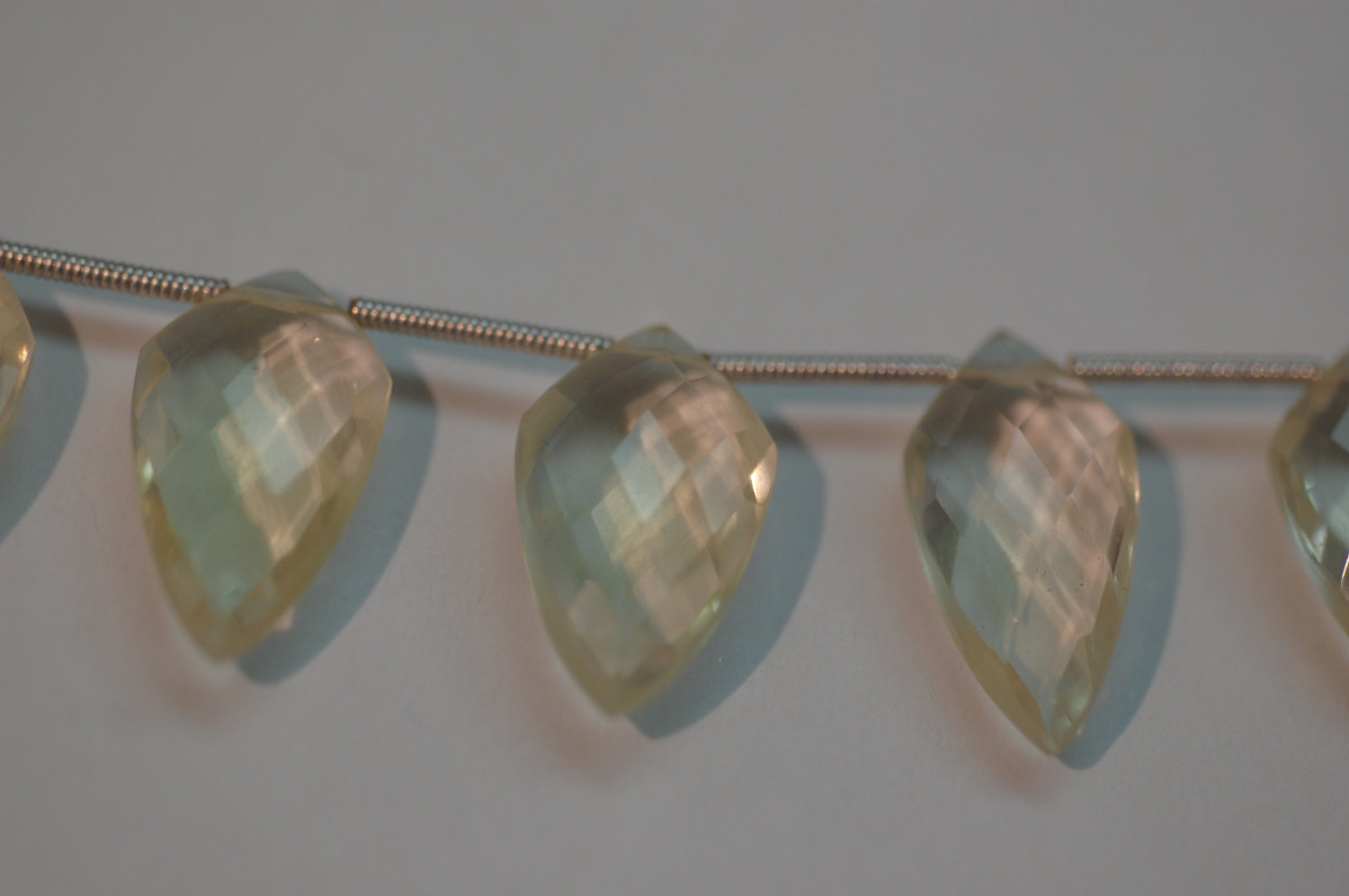 Yellowish White Hydro Quartz Leaf Checker Board Cut